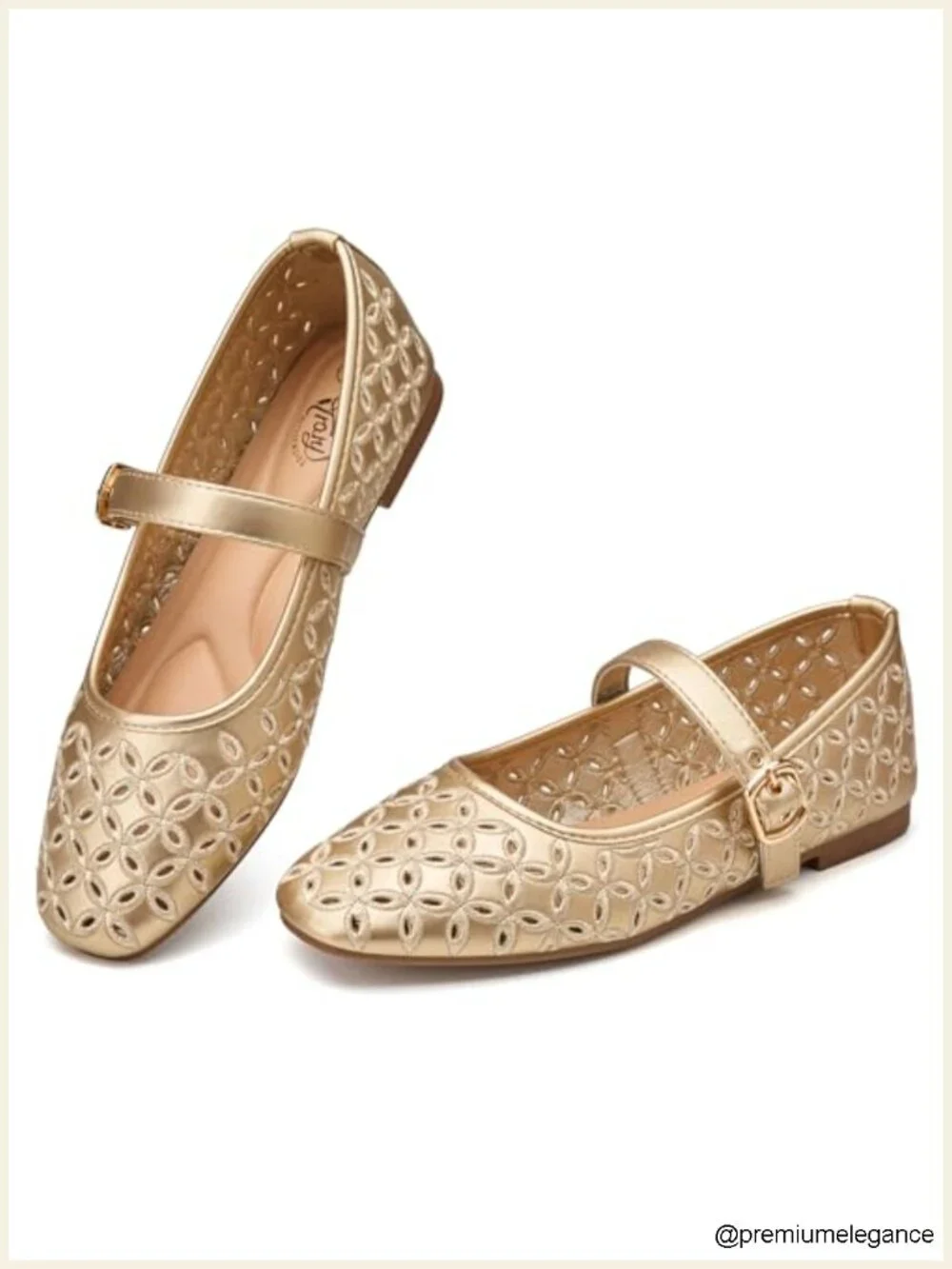 Breathable Cutout Mary Jane Flats with Memory Foam Cushioned Insole
